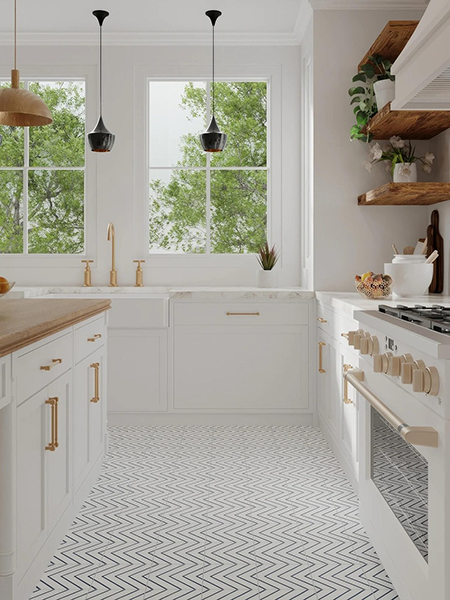Creative modern kitchen with mixed materials in Granville, Licking County